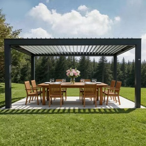 Système de toiture de pergola, pergola bioclimatique pour jardin, ensembles de jardin, <span class=keywords><strong>véranda</strong></span> extérieure, terrasses, jardin extérieur - Product Image 2