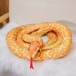 Sáng Tạo hài hước thực tế rắn đồ chơi Comforter trắng vàng Python dài động vật sang trọng búp bê đầy PP Bông rửa kỹ thuật - Product Image 3