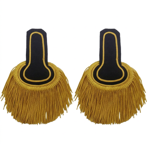 Flecos de alambre de oro para coser con imán, de alta calidad, 3D, personalizados, para hombreras, de tela negra, bordados vintage para uniforme - Product Image 1
