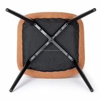 Fauteuil d'appoint en lin naturel orange, fauteuil rembourré respirant pour salon et chambre à coucher