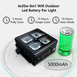8PCS Waterproof Rechargeable 4 Eyes RGBWA+UV LED Battery Par Light IP65 Wireless DMX Stage Uplight for <strong>DJ</strong> Party KTV - Product Image 3