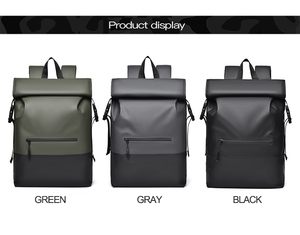 Fashionable Large Capacity Rollup Rucksack Zipper Closure Sports <strong>Backpack</strong> <strong>Laptop</strong> <strong>Bag</strong> for School Student and Business - Product Image 4