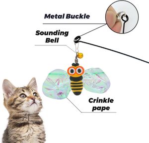 Jouet pour chat rétractable à ventouse avec mouvement et plumes pour le jeu autonome - Product Image 4