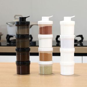 Stackable Condiment Container Plastic <b>Spice</b> <b>Jar</b> With Lid For Kitchen Camping Use M Size Freshness Preservation - Product Image 2