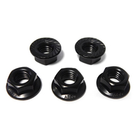 Écrou hexagonal à bride en aluminium M3, filetage UNC, noir électrophorétique, DIN6923/IFI145/304, acier inoxydable 316, galvanisé, écrous ANSI