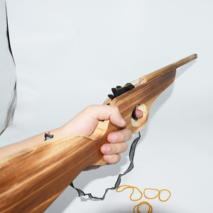 Juguetes tradicionales para niños, <span class=keywords><strong>juego</strong></span> de disparos con banda de goma, modelo de pistola de madera 3D, juguetes de pistola de madera, juguetes para niños al aire libre - Product Image 1
