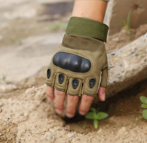 Guantes Tácticos de Medio Dedo, Transpirables, de Microfibra de Poliéster, con Recubrimiento de Goma Anti-Impacto, <span class=keywords><strong>para</strong></span> Entrenamiento en Gimnasio, Levantamiento de Pesas y Ciclismo - Product Image 1