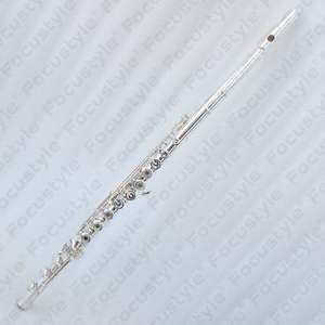 Flûte traversière en cupronickel plaqué argent, instrument de <span class=keywords><strong>musique</strong></span> à 17 clés en Do, conception à trous ouverts - Product Image 1