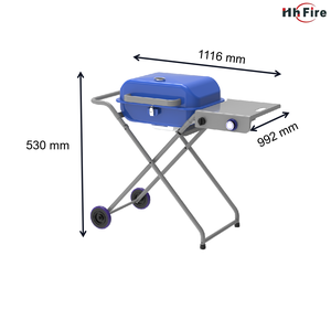 Chariot de barbecue à gaz pliable <span class=keywords><strong>professionnel</strong></span>, gril de fumeur de gaz amovible - Product Image 4