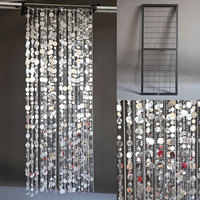 Rideau de perles acryliques avec sequins argentés pour décoration de mariage, rideau de perles suspendu au plafond pour la plantation printanière