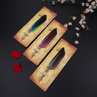Plume à écrire vintage en cuivre avec plume d'oie, idéale pour la calligraphie, comme cadeau d'anniversaire