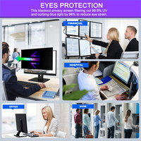 Filtre de confidentialité pour écran d'ordinateur PC 23,8'' 24'' 27'', non adhésif, anti-espionnage, protection d'écran, anti-lumière bleue, clair et mat, Nano PET