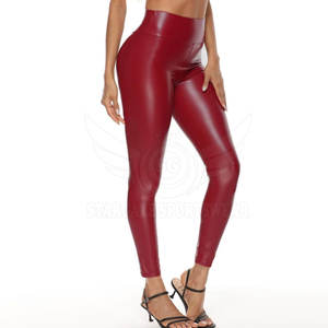 Dernières mode Street Wear Legging en cuir taille haute pantalon en cuir décontracté Legging fermeture éclair pantalon en cuir PU - Product Image 2