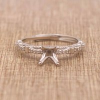 Sterling Silber 6,5mm/1CT Semi Mount Ring Frame Blank Claws Einstell halter ohne Hauptstein für Moissan ite Diamond DIY Inlay