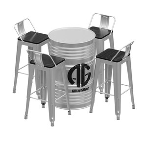 Chaises <span class=keywords><strong>de</strong></span> bar <span class=keywords><strong>de</strong></span> style industriel moderne avec structure en fer et panneau en bois - Meubles <span class=keywords><strong>de</strong></span> salle à manger durables et élégants <span class=keywords><strong>pour</strong></span> l'extérieur et le salon - Product Image 5