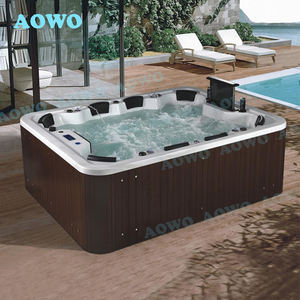 Baignoires spa jacuzzis pour <span class=keywords><strong>8</strong></span> personnes jupe noire tube chaud spa <span class=keywords><strong>extérieur</strong></span> hydro bros piscine à froid système balboa carré de natation - Product Image 1
