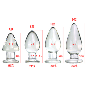 منتجات جنسية جديدة للبالغين 5 قطر زجاج شفاف سدادة شرجية كبيرة للاستمناء المثير - Product Image 2