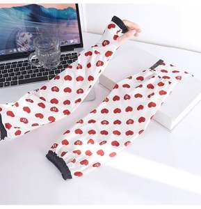 I-0107 Summer Floral Loose Ice Silk Cuff UV <b>Protection</b> Ice Sleeve Sun <b>Protection</b> <b>Arm</b> <b>Protection</b> <b>Hand</b> Sleeve Long Gloves - Product Image 4