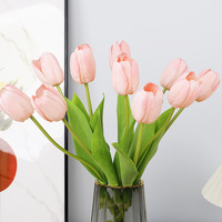 Buket Tulip Karet Premium Wet Touch Lembut, Seperti Asli, Sentuhan Realistis, Rangkaian Bunga Mewah untuk Hari Valentine