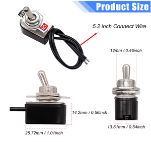 สวิตช์เปิด/ปิด2ขาสำหรับงานหนัก6A AC 125V /10A DC 12V สวิตช์สลับแบบมีสายล่วงหน้าพร้อมสายไฟ18AWG ขนาด15ซม. - Product Image 2