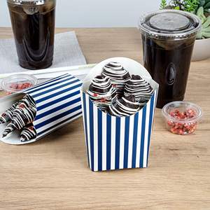 Boîte à frites en carton alimentaire personnalisée avec impression rayée bleu et blanc, <span class=keywords><strong>prix</strong></span> de gros - Product Image 2