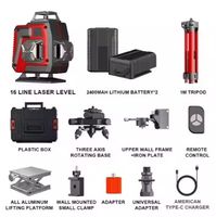 Ensemble d'outils de niveaux laser professionnels de qualité industrielle à 16 lignes avec chargeur de batterie 360. Ensemble d'outils de nivellement automatique à pendule de haute précision