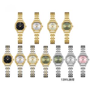 นาฬิกาข้อมือผู้หญิงแฟชั่น ดีไซน์เฉพาะกลุ่ม หน้าปัดเล็ก หรูหราเบาๆ ขายส่งจากโรงงาน สายเหล็กทรงข้าวหลามตัด นาฬิกาควอตซ์ - Product Image 6