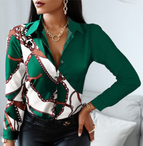 Chemises de marques célèbres pour femmes, choix multi-imprimés, chemises de créateurs pour femmes, mode - Product Image 1