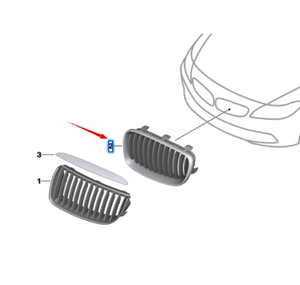 OEM 51137051958 griglia anteriore destra per la BMW <span class=keywords><strong>Z4</strong></span> <span class=keywords><strong>E85</strong></span> - Product Image 3
