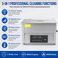 Limpiador Ultrasónico Industrial de 30L con Potencia Ajustable, Calentamiento, Desgasificación y Función de Barrido para Limpieza de Piezas de Motor en Talleres
