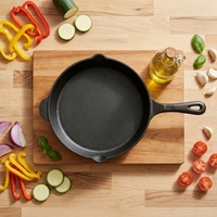 Poêle à frire en fonte antiadhésive de style américain, sûre, écologique, durable, 30 cm, pré-assaisonnée pour cuisinière à gaz, plaque à induction, four