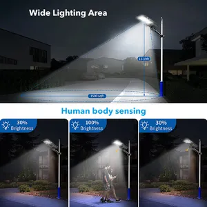 Hoch-Lumen Außenwasserdichtes Ip65 100 W 150 W 200 W 250 W Smd All-In-One Integriertes Solar-Led-Straßenlicht