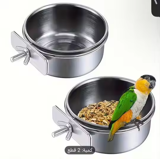 20 gobelets d'alimentation pour oiseaux en argent.