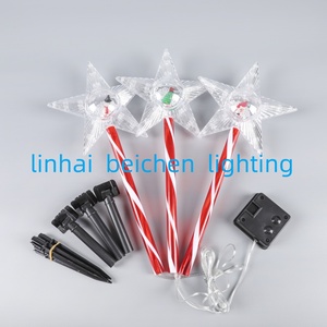 Lumière solaire <span class=keywords><strong>de</strong></span> Noël IP44 étanche, étoile colorée à piquer pour jardin extérieur avec 8 modes pour la décoration <span class=keywords><strong>de</strong></span> chemin - Product Image 3
