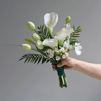 Bouquet de fleurs artificielles personnalisables, calla, lys, tulipe, élégant, style français, accessoires de photographie de mariage, décoration, ornement