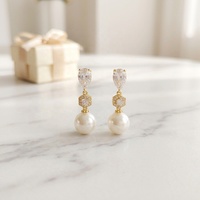 Boucles d'oreilles pendantes élégantes plaquées or avec perles, style français, pour femme, bijoux de mariage vintage de luxe, boucles d'oreilles en zircon