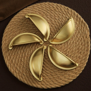 Poignée de tiroir en laiton antique en forme de coquille pour meubles, quincaillerie de cuisine, armoire, tiroir, boutons de poignée - Product Image 1