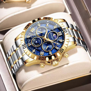 973 nuevos relojes de moda para hombre, reloj de pulsera de cuarzo con cronógrafo de acero inoxidable, reloj luminoso resistente al agua para hombres, Relojes - Product Image 1