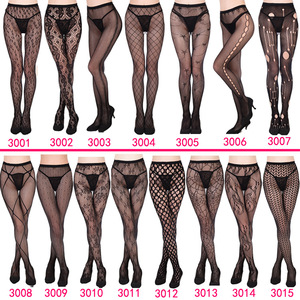 Collants bas en dentelle résille tricotée transparente et opaque en tailles étendues - Product Image 3