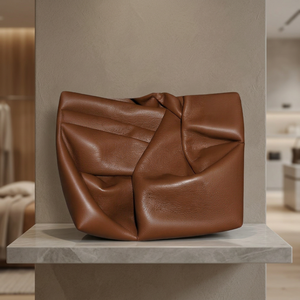 Brown Grain Genuine <b>Cow</b> Skin Leather <b>Fabric</b> 0.8-1.2mm Thick Textured Solids Upholstery Material - Product Image 4