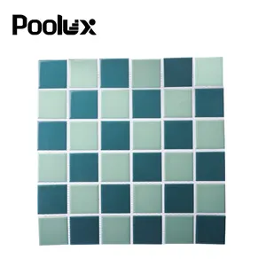 Pooluxシンプルスクエアミントグリーンミックスホットメルト300 * 300mmスイミングプールモザイクタイル