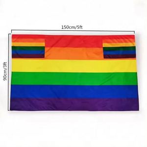 Wholesale Custom Logo Digital Printing Portable Vivid Color Gay Pride Lesbian Cape Polyester Outdoor Body <b>Flags</b> for Events - Product Image 6
