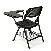 Chaise de formation pliable avec tablette d'écriture, chaise de conférence empilable à structure métallique pour salle de réunion d'hôtel