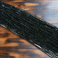 Usine en gros naturel 3mm à facettes obsidienne noire perles de pierres précieuses en vrac pour bijoux à bricoler soi-même