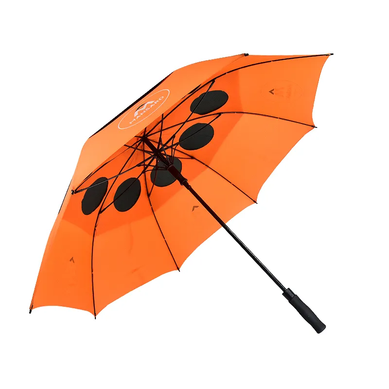 Vento a prova di logo personalizzato super forte tempesta prova extra long doppio strato ombrello da golf