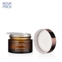 Emballage pour soins de la peau, pots de crème pour le visage de 50 ml, 60 ml, 100 ml, pots en verre ambré givré à large ouverture avec couvercle en or rose métallique