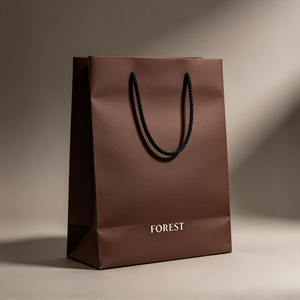 Custom low MOQ Kraft Paper Shopping <b>Bag</b> With Twisted Handles <b>Gold</b> Stamp Luxury Standard Flat <b>Bag</b> For Business And Shopping - Product Image 3