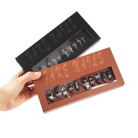 Boîte de rangement pour ongles press-on transparente de luxe personnalisée avec matériaux recyclés, design portable avec paillettes et bronzage