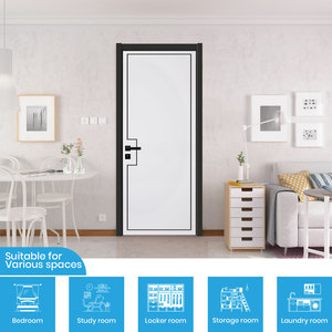 Porta Interna B1061 con Telaio in Legno Massello e Design in <span class=keywords><strong>Teak</strong></span>, Insonorizzata e Impermeabile per Camera da Letto, Cucina, Ospedale e Bagno - Product Image 5