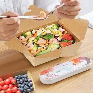 Bio-Degradable Fried Chicken Kraft Paper Box Fruit Kraft Paper Box Food Salad Packing